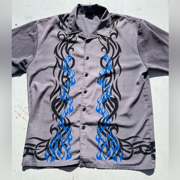 Men's MT:2 Shirt Multicolor Bowling 2XL Rockabilly Greaser 50s Biker Y2K Button - Picture 1 of 11